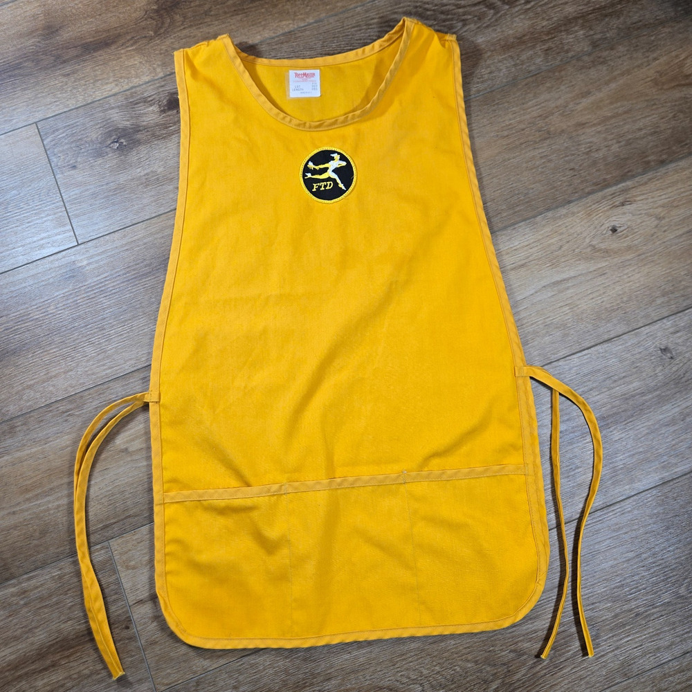 Vintage Work Apron 80s 90s Made In USA Work Wear Florist Transworld Delivery
